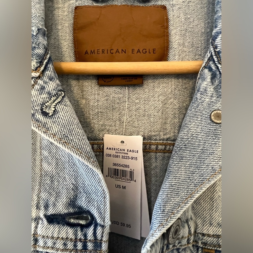 American Eagle Distressed Denim Vest - Picture 3 of 3